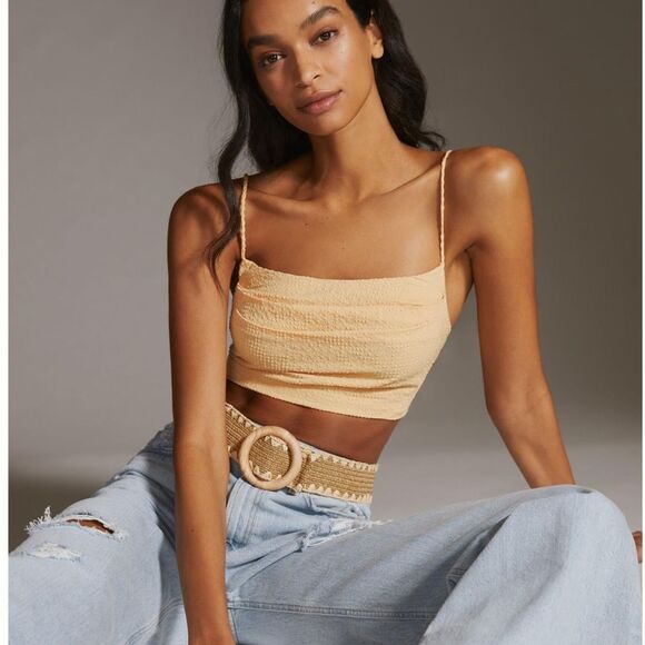 Anthropologie Sunday in Brooklyn Gingham Textured Crop Top- XL NWT - Picture 6 of 10